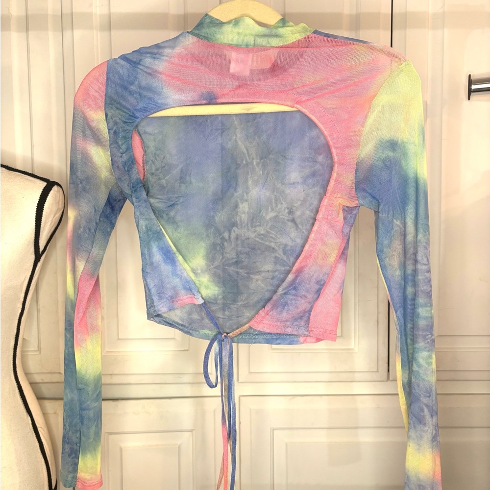 Colorful Tie-Dye Long Sleeve Top